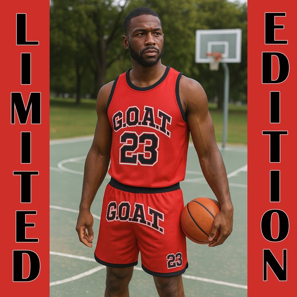 2pcs Athletic Short Set. GOAT 23 Rd/Bk NWT